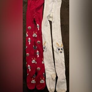 H&M Girl’s Holiday Tights 2 Pair New without Package Size 8-10